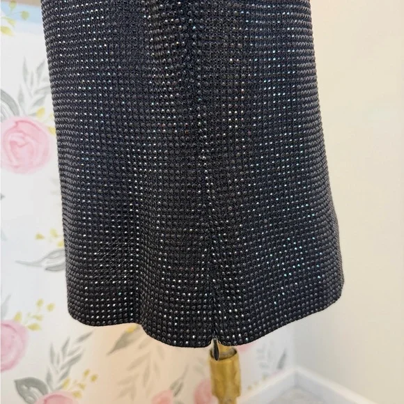 St. John Vintage Women's Knit Metallic Beaded Crop Black Tank Top 2002 - Picture 3 of 7